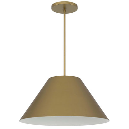 22" Antiqued Brass Aluminum Cone LED Dimmable Outdoor Pendent Hanging Light HomeRoots