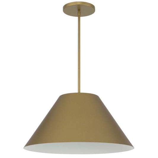 22" Antiqued Brass Aluminum Cone LED Dimmable Outdoor Pendent Hanging Light HomeRoots