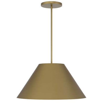 22" Antiqued Brass Aluminum Cone LED Dimmable Outdoor Pendent Hanging Light HomeRoots