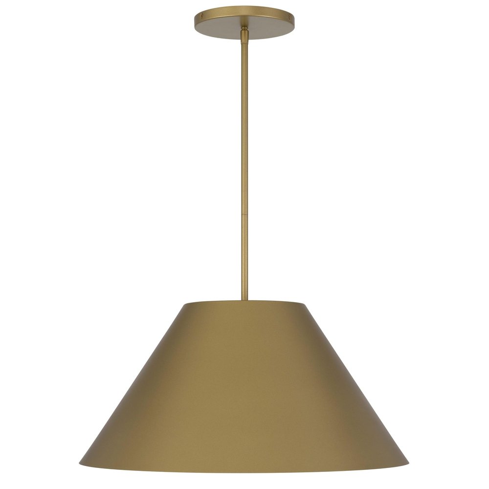 22" Antiqued Brass Aluminum Cone LED Dimmable Outdoor Pendent Hanging Light HomeRoots
