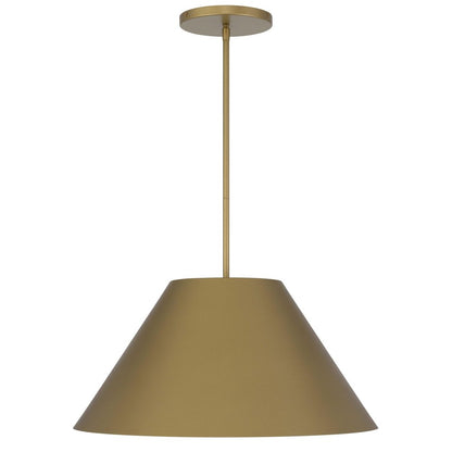 22" Antiqued Brass Aluminum Cone LED Dimmable Outdoor Pendent Hanging Light HomeRoots