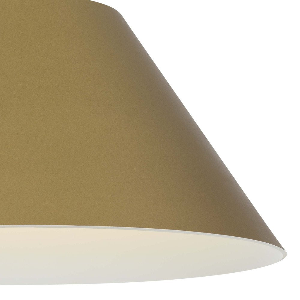22" Antiqued Brass Aluminum Cone LED Dimmable Outdoor Pendent Hanging Light HomeRoots
