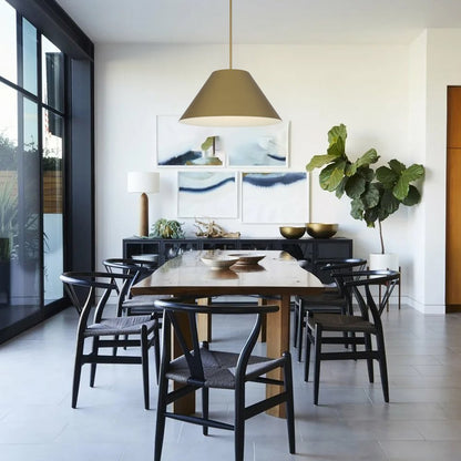 22" Antiqued Brass Aluminum Cone LED Dimmable Outdoor Pendent Hanging Light HomeRoots