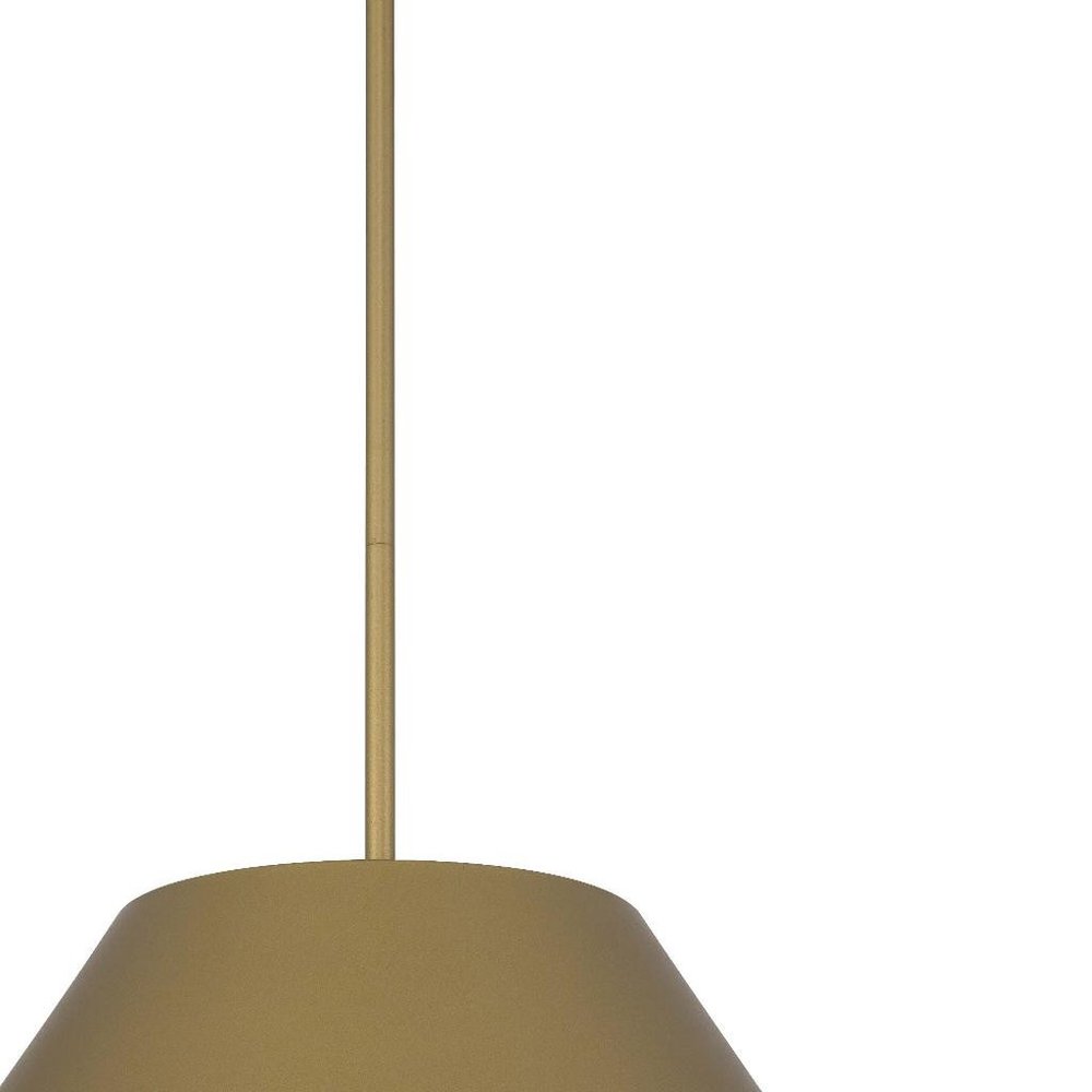 22" Antiqued Brass Aluminum Cone LED Dimmable Outdoor Pendent Hanging Light HomeRoots