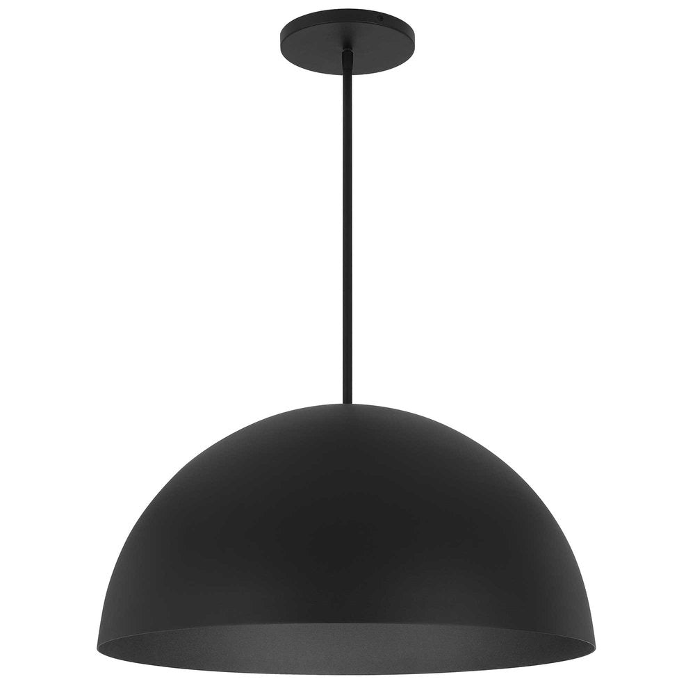 24" Black Aluminum Dome LED Dimmable Outdoor Pendent Hanging Light HomeRoots