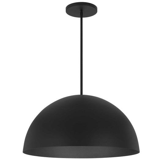 24" Black Aluminum Dome LED Dimmable Outdoor Pendent Hanging Light HomeRoots
