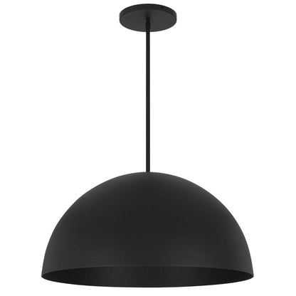 24" Black Aluminum Dome LED Dimmable Outdoor Pendent Hanging Light HomeRoots