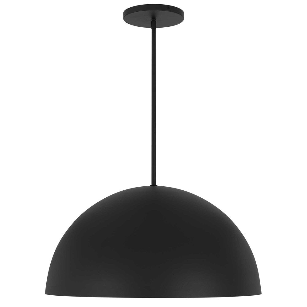 24" Black Aluminum Dome LED Dimmable Outdoor Pendent Hanging Light HomeRoots