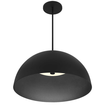 24" Black Aluminum Dome LED Dimmable Outdoor Pendent Hanging Light HomeRoots