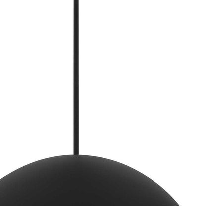 24" Black Aluminum Dome LED Dimmable Outdoor Pendent Hanging Light HomeRoots