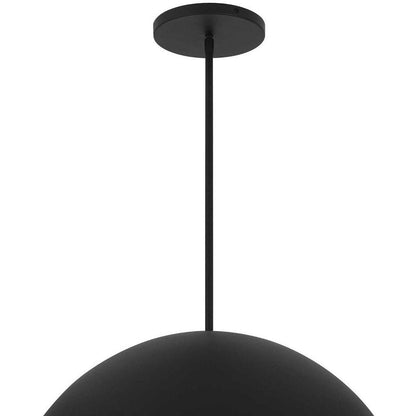 24" Black Aluminum Dome LED Dimmable Outdoor Pendent Hanging Light HomeRoots