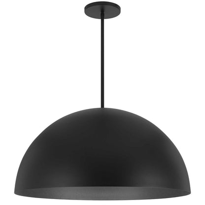 32" Black Aluminum Dome LED Dimmable Outdoor Pendent Hanging Light HomeRoots