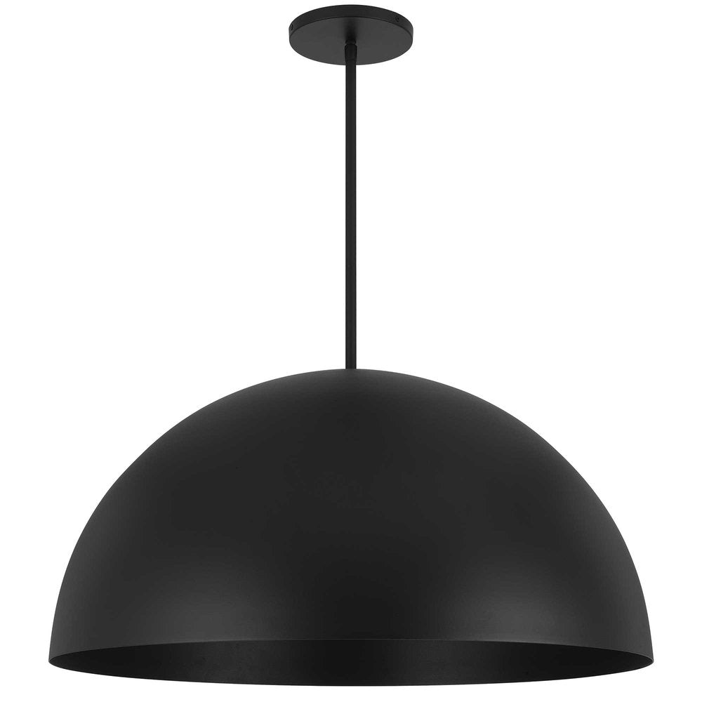 32" Black Aluminum Dome LED Dimmable Outdoor Pendent Hanging Light HomeRoots