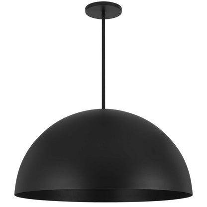 32" Black Aluminum Dome LED Dimmable Outdoor Pendent Hanging Light HomeRoots