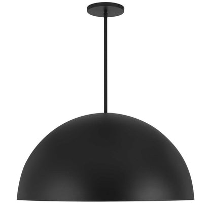 32" Black Aluminum Dome LED Dimmable Outdoor Pendent Hanging Light HomeRoots