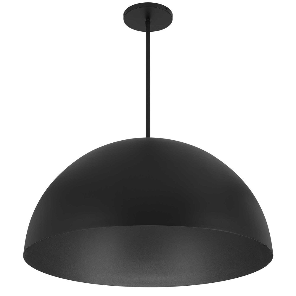 32" Black Aluminum Dome LED Dimmable Outdoor Pendent Hanging Light HomeRoots