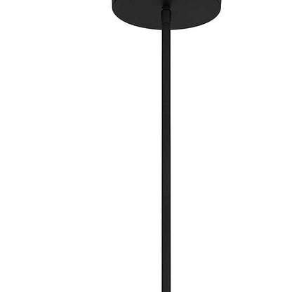 Natural And Black Rattan String And Metal LED Dimmable Outdoor Hanging Pendent Light HomeRoots