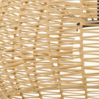 Natural And Black Rattan And Metal LED Dimmable Outdoor Hanging Pendent Light HomeRoots