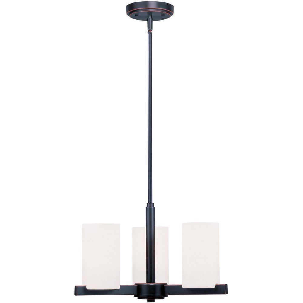Bronze Three Light Metal Dimmable Chandelier With Shades HomeRoots