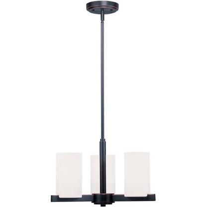 Bronze Three Light Metal Dimmable Chandelier With Shades HomeRoots
