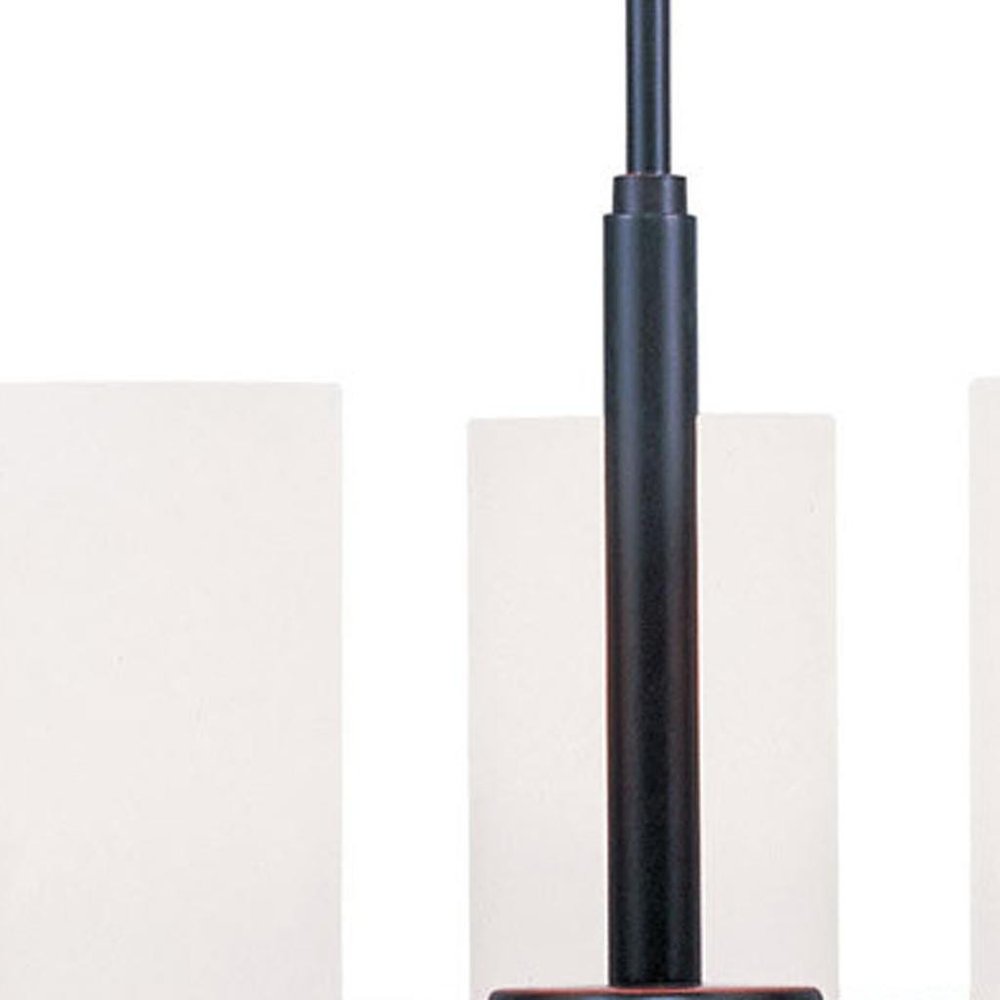 Bronze Three Light Metal Dimmable Chandelier With Shades HomeRoots