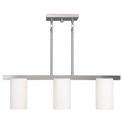 Nickel And White Three Light Metal Dimmable Chandelier With Shades HomeRoots