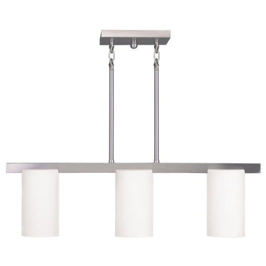 Nickel And White Three Light Metal Dimmable Chandelier With Shades HomeRoots