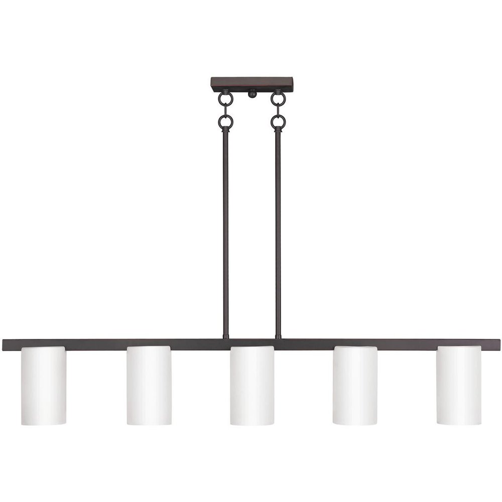 Bronze Five Light Metal Dimmable Chandelier With Shades HomeRoots