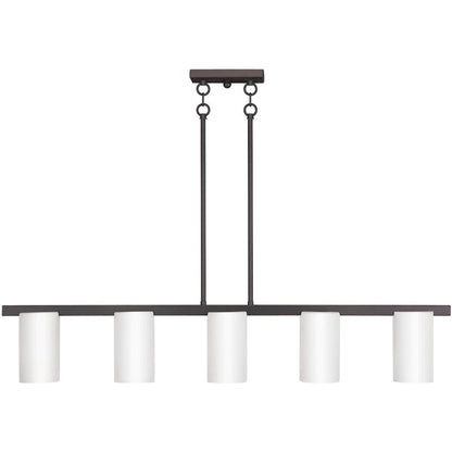Bronze Five Light Metal Dimmable Chandelier With Shades HomeRoots