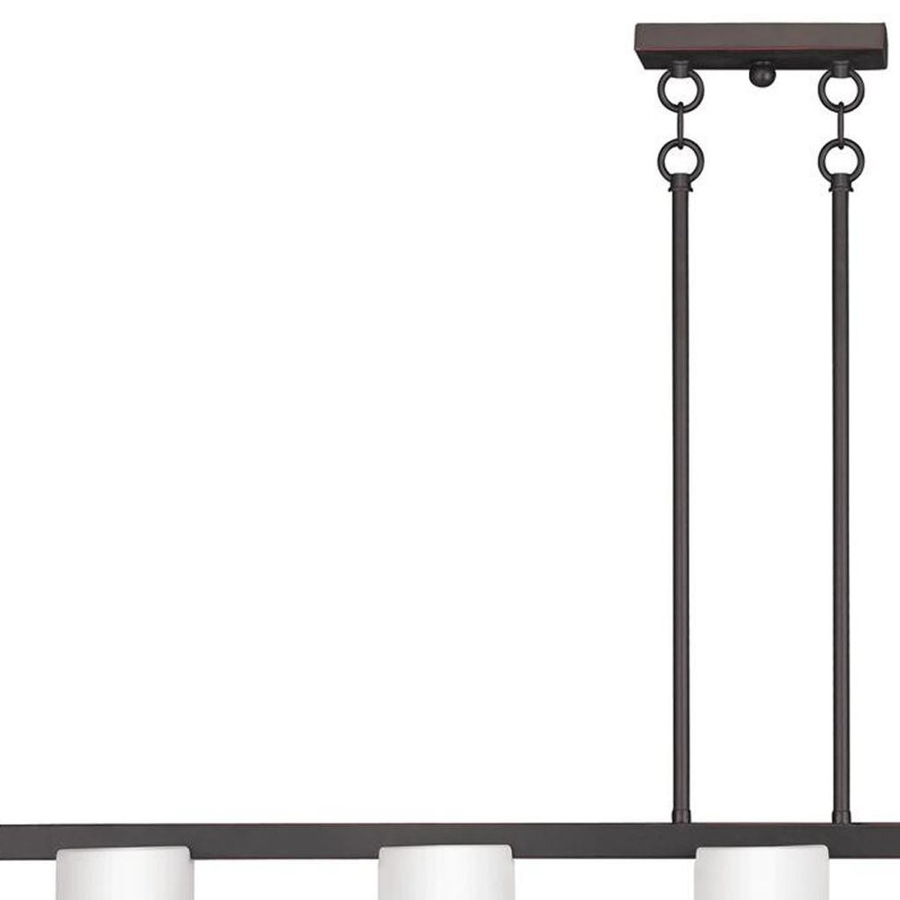 Bronze Five Light Metal Dimmable Chandelier With Shades HomeRoots