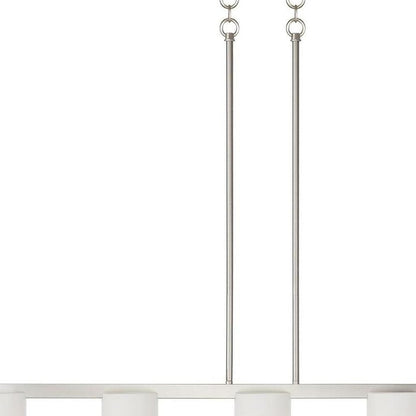 Nickel Five Light Metal Dimmable Chandelier With Shades HomeRoots