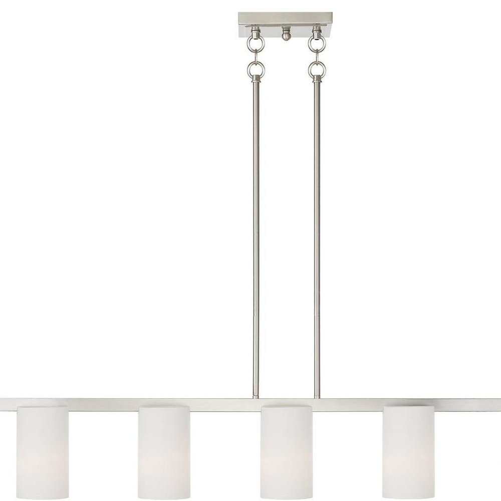 Nickel Five Light Metal Dimmable Chandelier With Shades HomeRoots