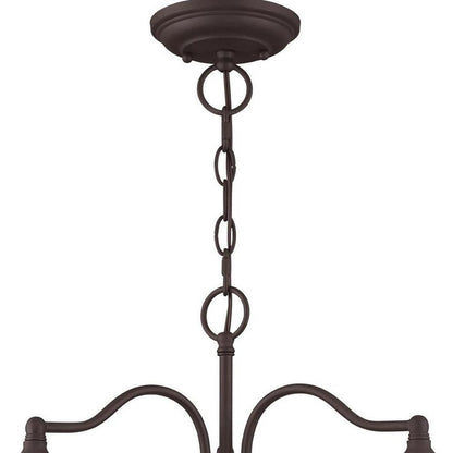 Bronze Three Light Metal Dimmable Chandelier With Shades HomeRoots