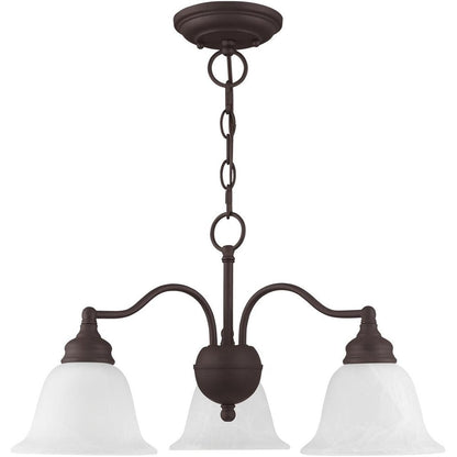 Bronze Three Light Metal Dimmable Chandelier With Shades HomeRoots