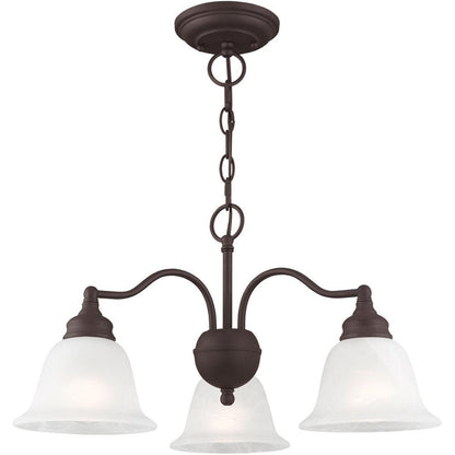 Bronze Three Light Metal Dimmable Chandelier With Shades HomeRoots