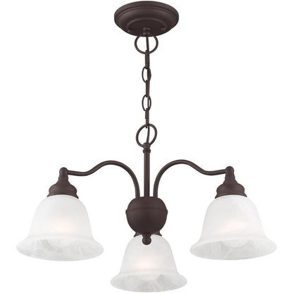 Bronze Three Light Metal Dimmable Chandelier With Shades HomeRoots