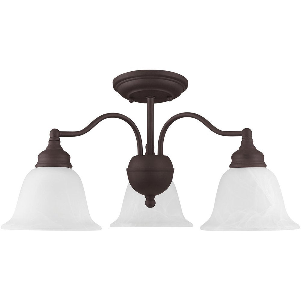 Bronze Three Light Metal Dimmable Chandelier With Shades HomeRoots