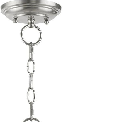 Nickel Three Light Metal Dimmable Chandelier With Shades HomeRoots