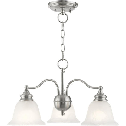 Nickel Three Light Metal Dimmable Chandelier With Shades HomeRoots