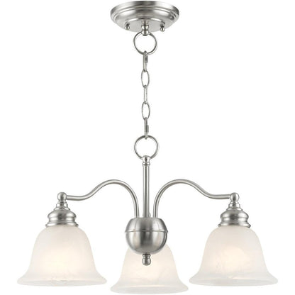Nickel Three Light Metal Dimmable Chandelier With Shades HomeRoots