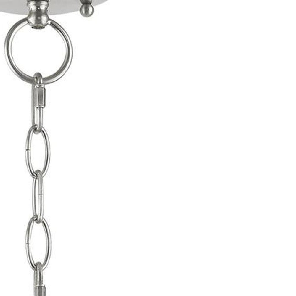 Nickel Three Light Metal Dimmable Chandelier With Shades HomeRoots