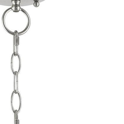 Nickel Three Light Metal Dimmable Chandelier With Shades HomeRoots