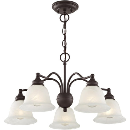 Bronze Five Light Metal Dimmable Chandelier With Shades HomeRoots