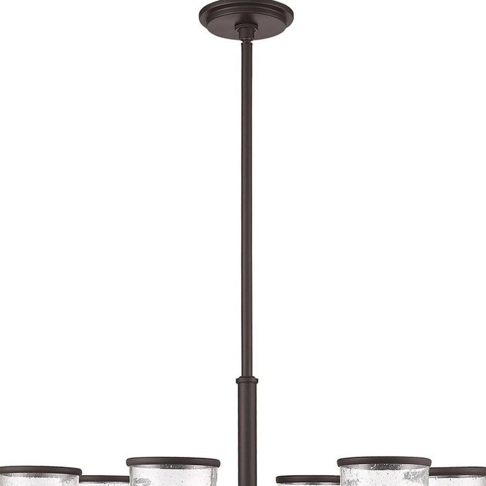 Bronze Six Light Metal Dimmable Chandelier With Shades HomeRoots