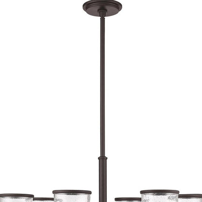Bronze Six Light Metal Dimmable Chandelier With Shades HomeRoots