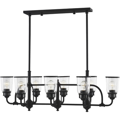 Black Eight Light Metal Dimmable Chandelier With Shades HomeRoots