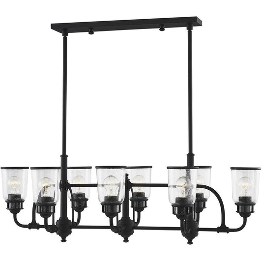 Black Eight Light Metal Dimmable Chandelier With Shades HomeRoots