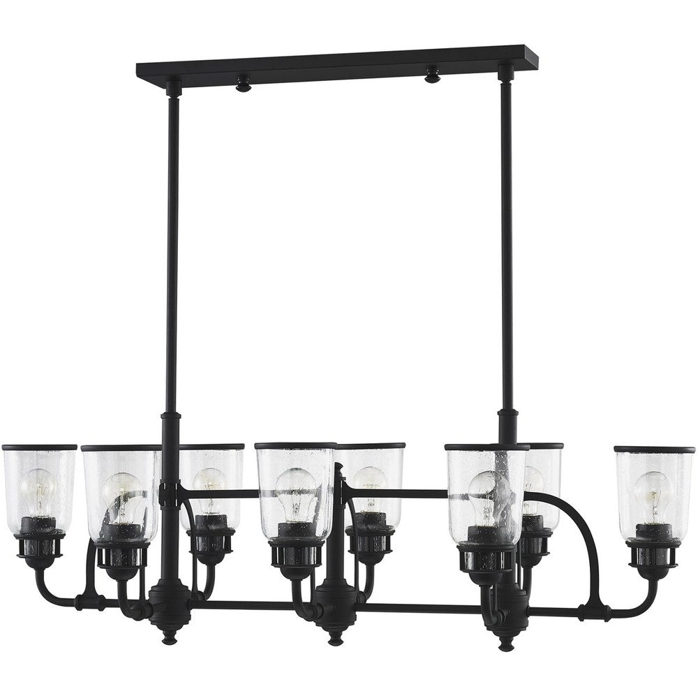 Black Eight Light Metal Dimmable Chandelier With Shades HomeRoots