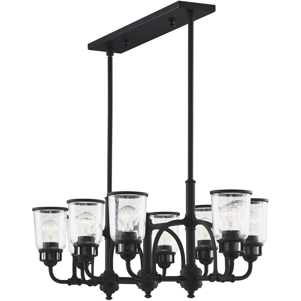 Black Eight Light Metal Dimmable Chandelier With Shades HomeRoots