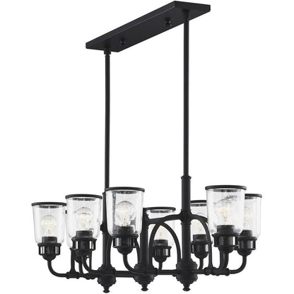Black Eight Light Metal Dimmable Chandelier With Shades HomeRoots